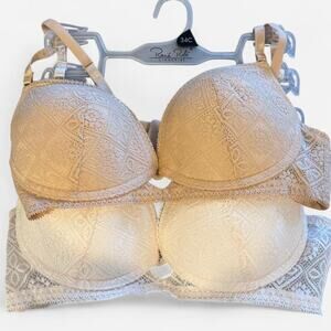 René Rofé 2-Pack Lace Push-Up Bras, Size 34C, Nude & Ivory